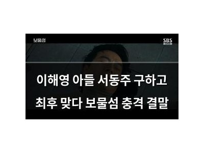 이해영 아들 서동주 구하고 최후 맞다 보물섬 충격 결말
