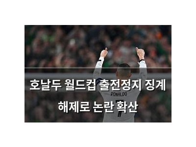 호날두 월드컵 출전정지 징계 해제로 논란 확산
