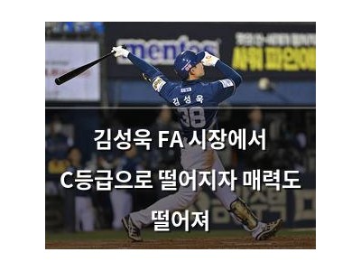 김성욱 FA 시장에서 C등급으로 떨어지자 매력도 떨어져