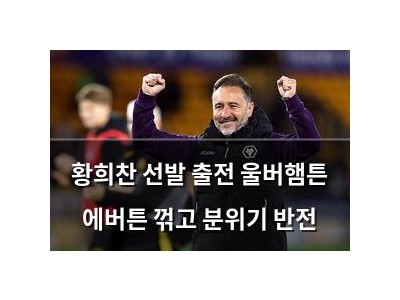 황희찬 선발 출전 울버햄튼 에버튼 꺾고 분위기 반전
